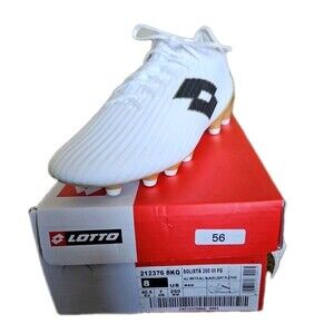 Lotto Solista 200 III FG Men's Soccer Cleats White Black Gold Size 8/EU 40.5 NIB